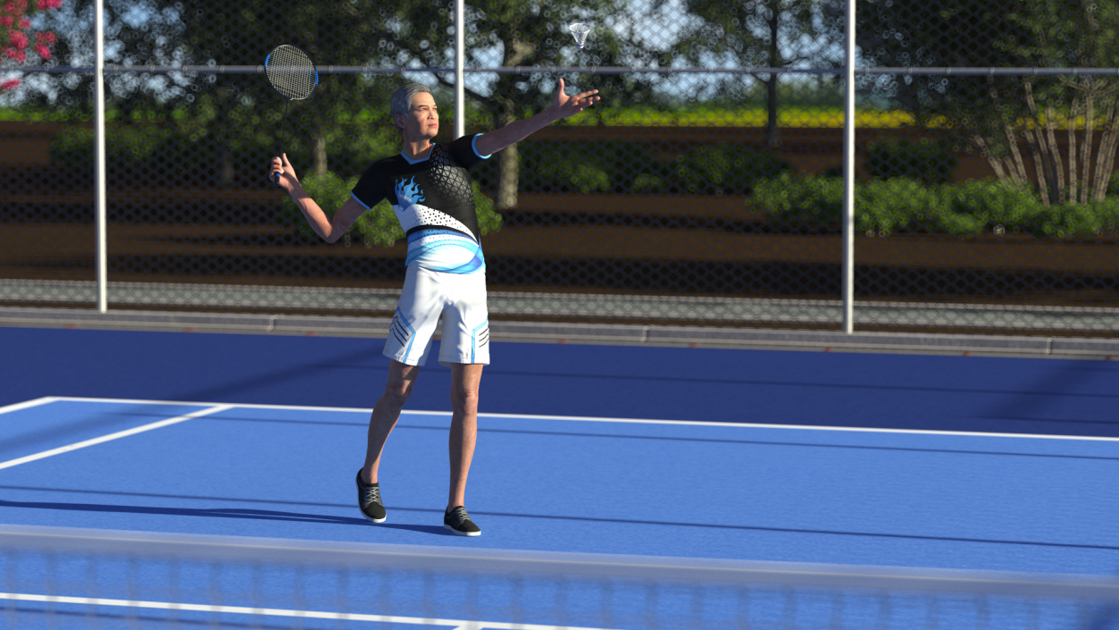 3D model Senior Chinese Badminton Player Man