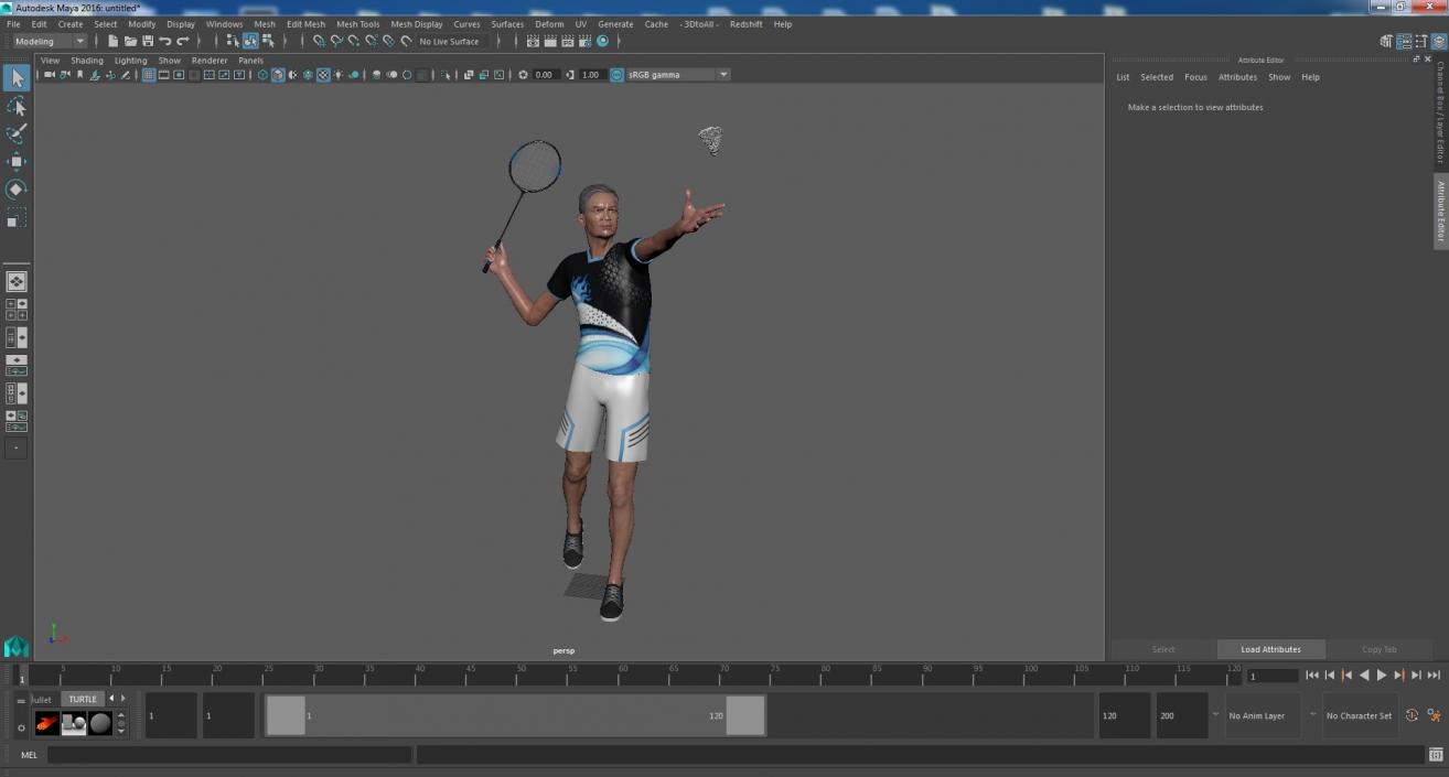 3D model Senior Chinese Badminton Player Man