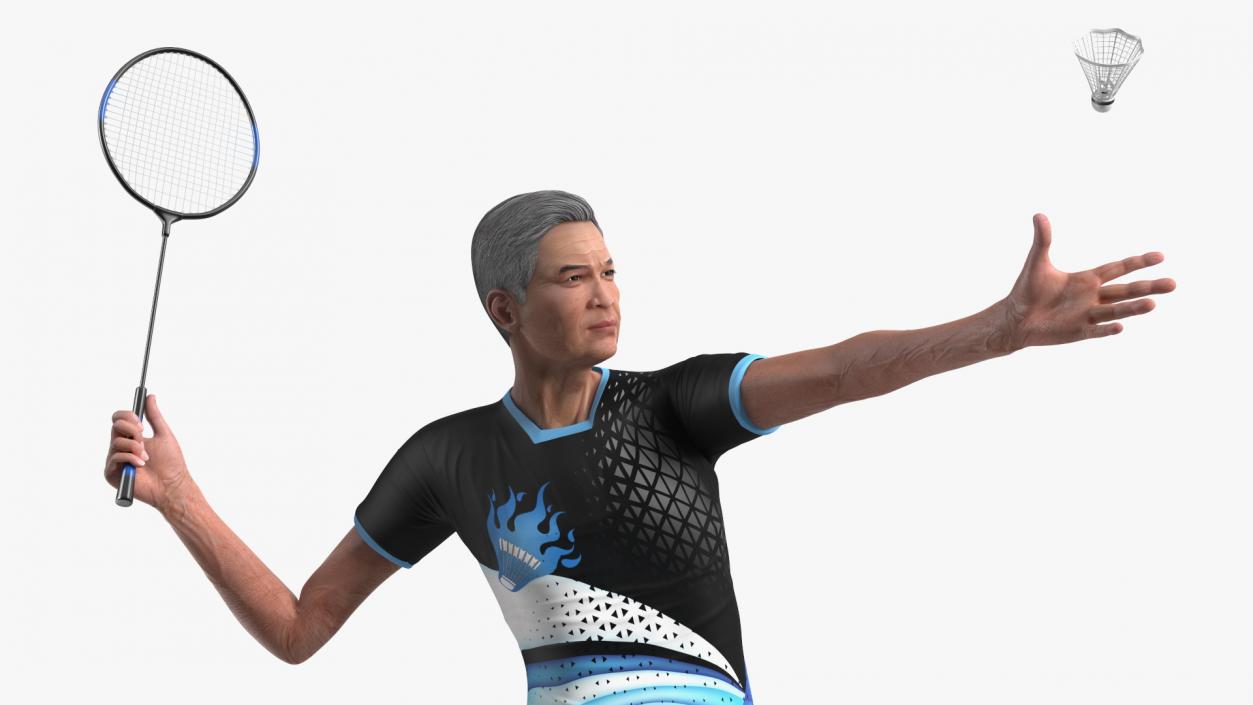 3D model Senior Chinese Badminton Player Man