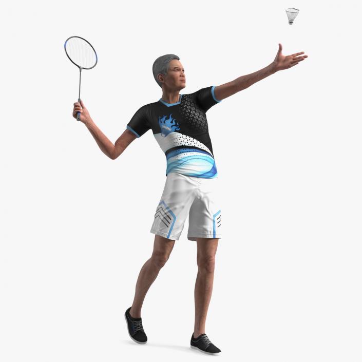 3D model Senior Chinese Badminton Player Man