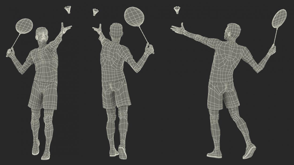 3D model Senior Chinese Badminton Player Man