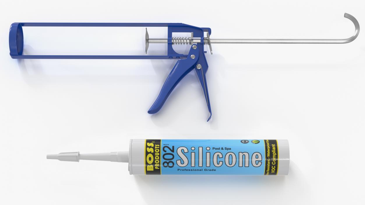 3D Silicone Sealant Pistol with Blue Tube model