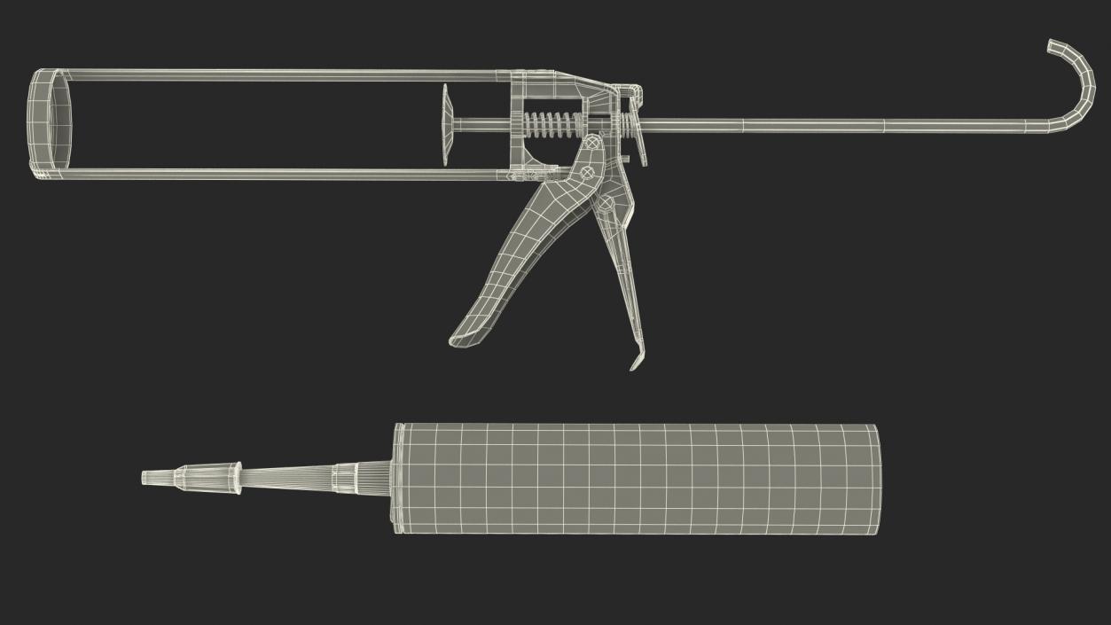 3D Silicone Sealant Pistol with Blue Tube model