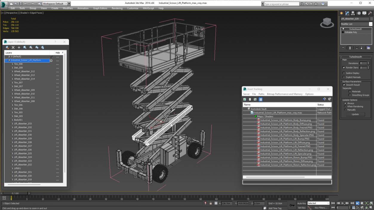 Industrial Scissor Lift Platform 3D