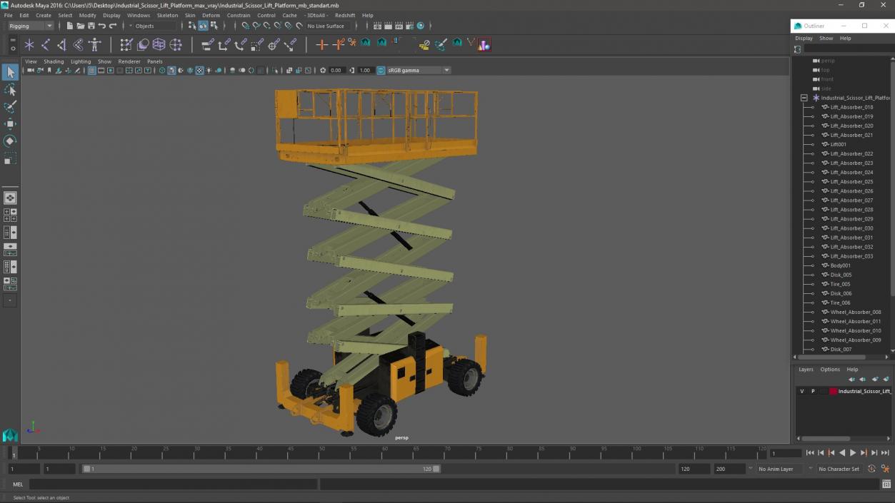 Industrial Scissor Lift Platform 3D