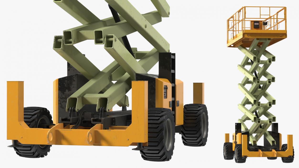 Industrial Scissor Lift Platform 3D