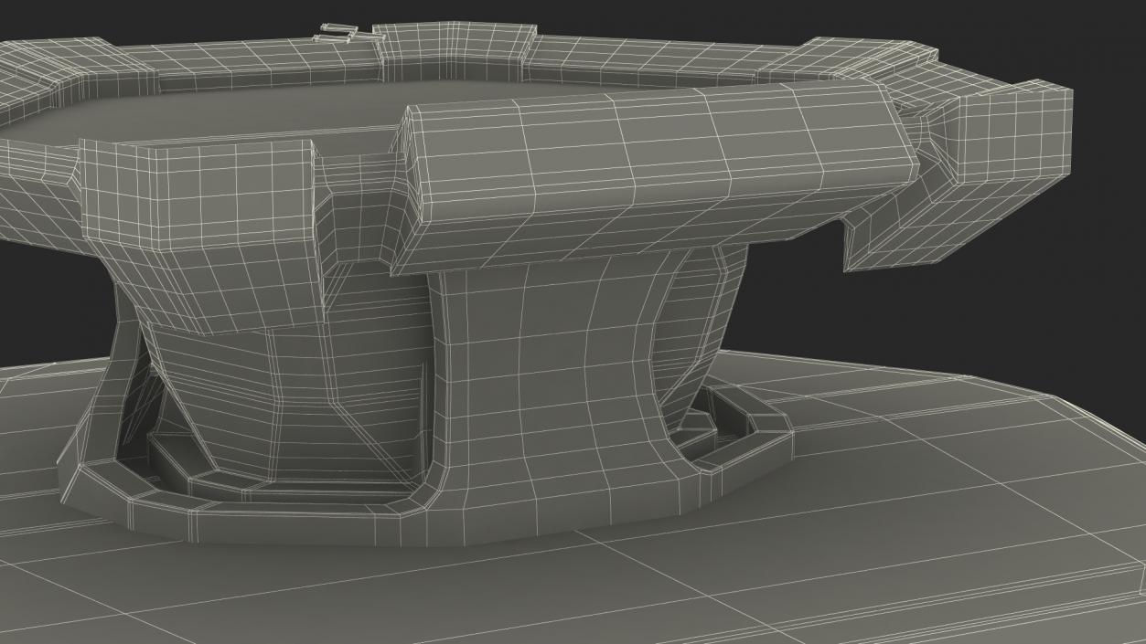 3D Black Sci-fi Command Center Table model