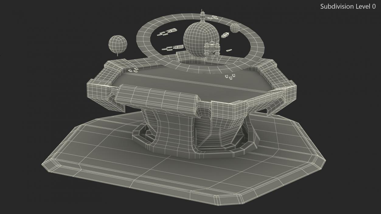 3D Black Sci-fi Command Center Table model