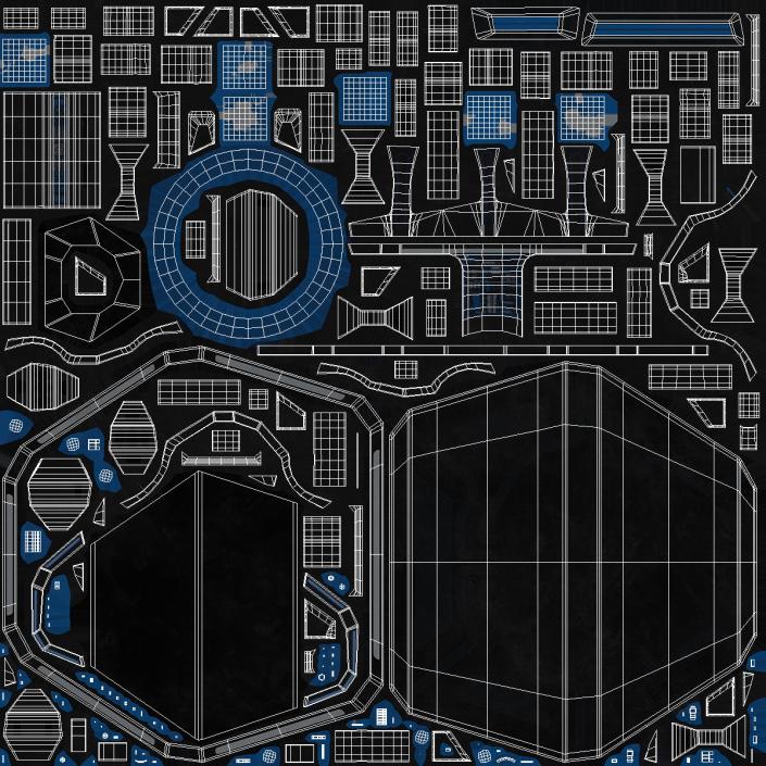 3D Black Sci-fi Command Center Table model