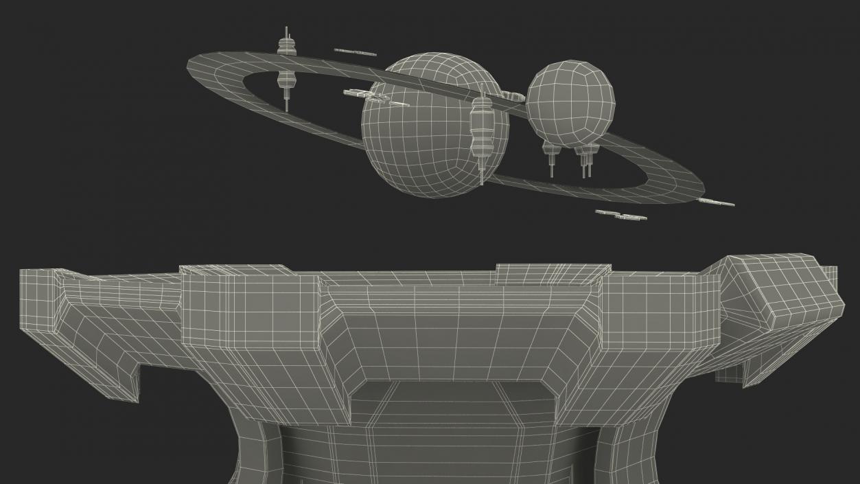 3D Black Sci-fi Command Center Table model