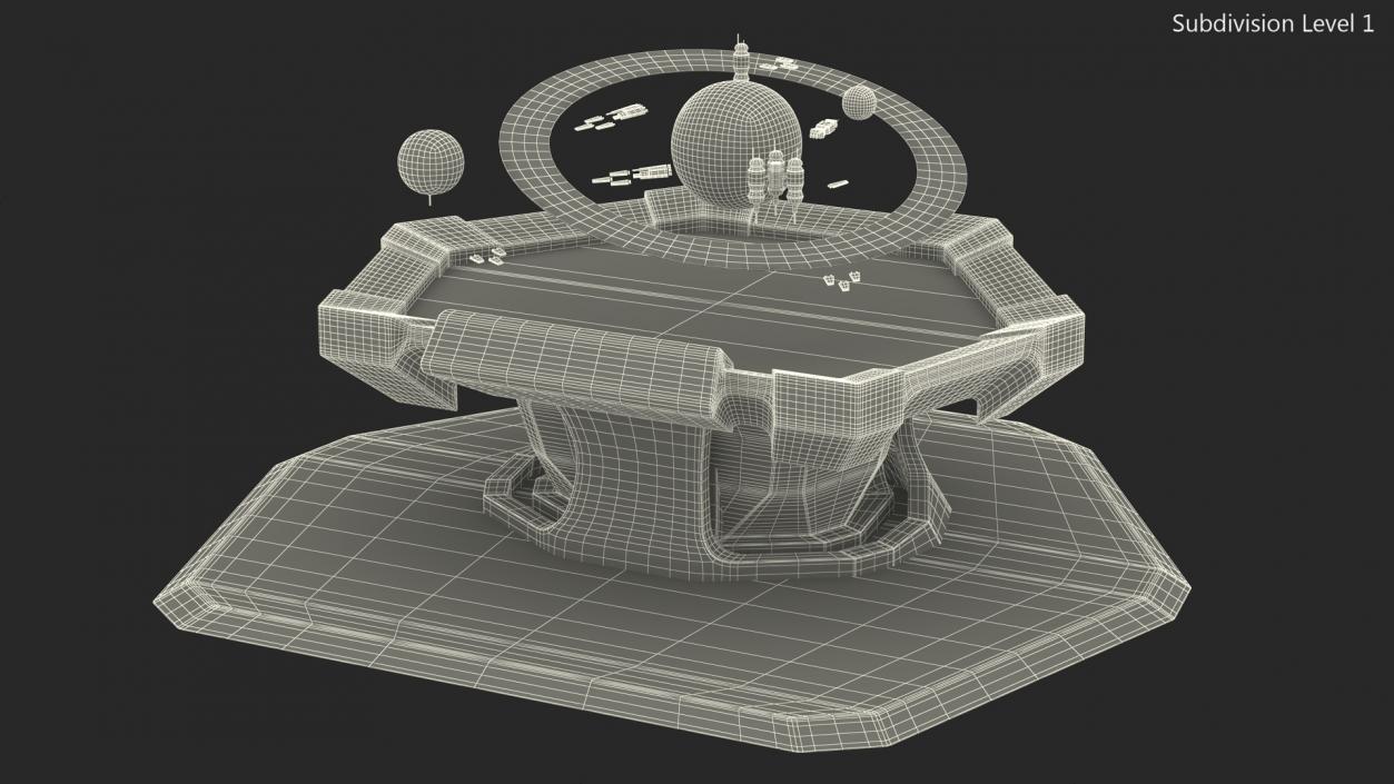 3D Black Sci-fi Command Center Table model