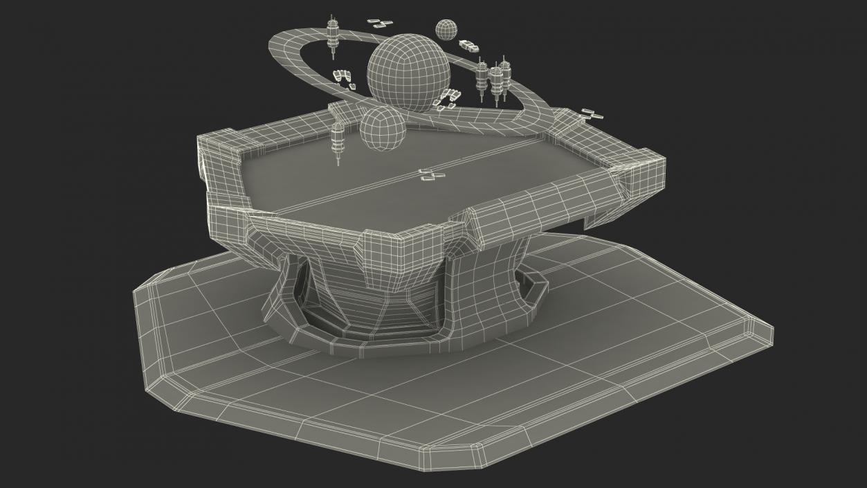 3D Black Sci-fi Command Center Table model