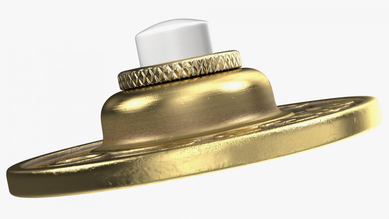 3D model Round Brass Door Buzzer Button Gold