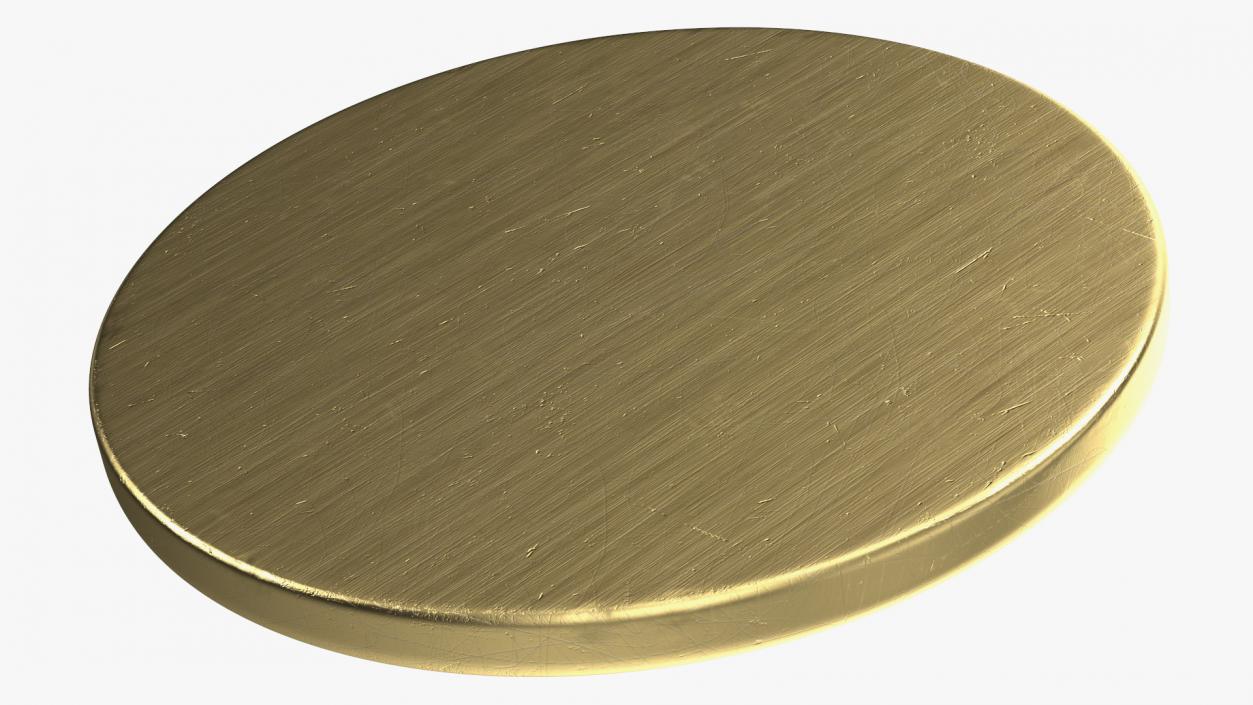 3D model Round Brass Door Buzzer Button Gold