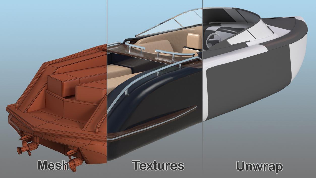 3D model Small Motorboat