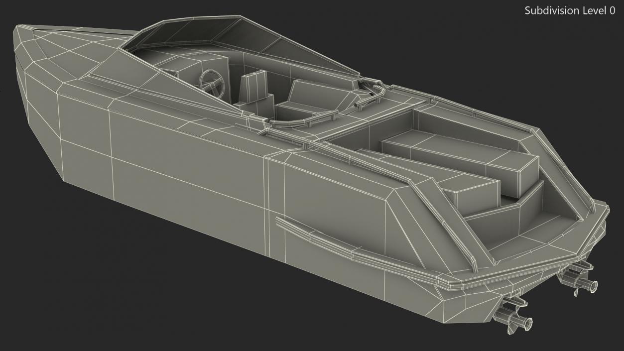 3D model Small Motorboat