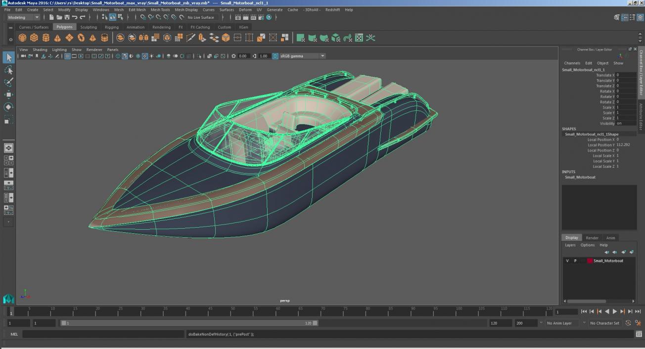 3D model Small Motorboat