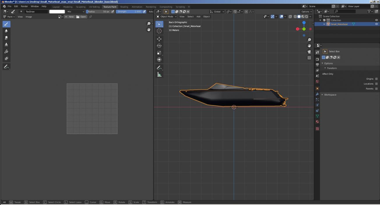 3D model Small Motorboat