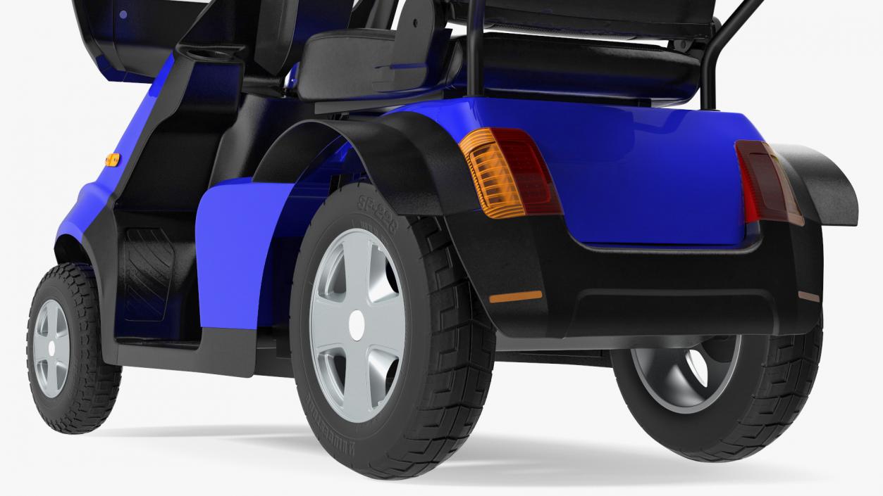 Blue 4-Wheel Electric Scooter 3D model