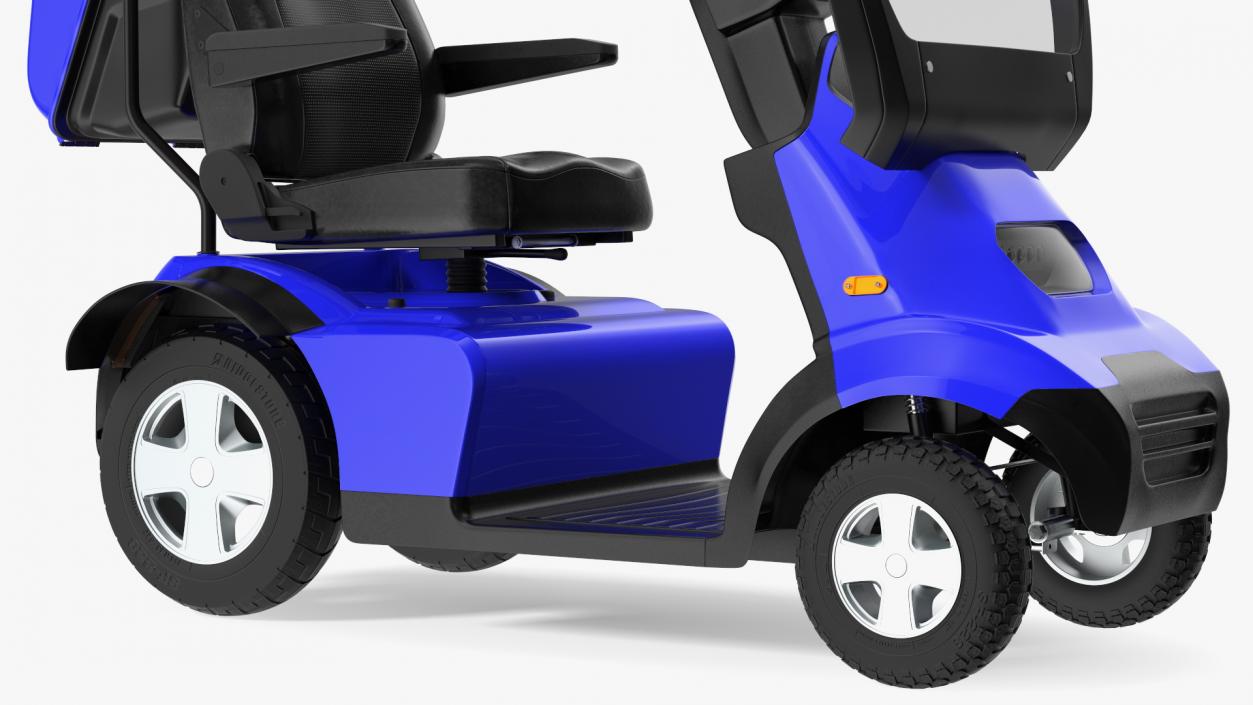 Blue 4-Wheel Electric Scooter 3D model