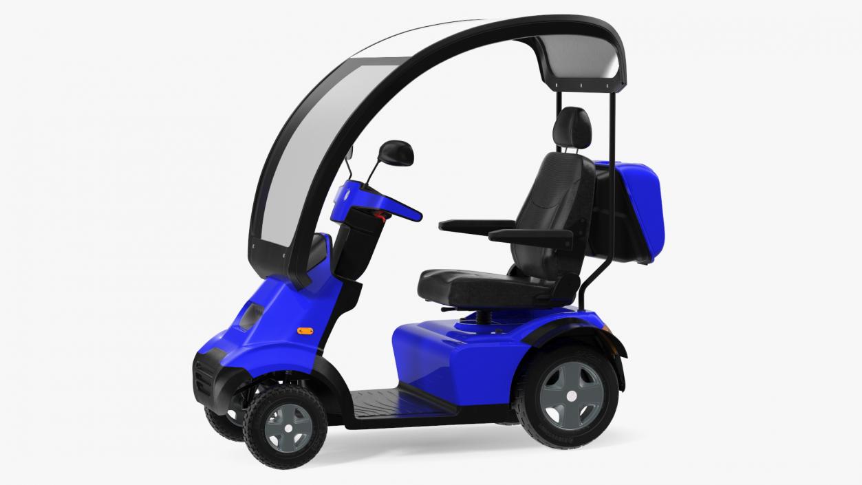 Blue 4-Wheel Electric Scooter 3D model