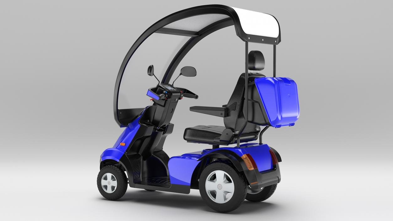 Blue 4-Wheel Electric Scooter 3D model