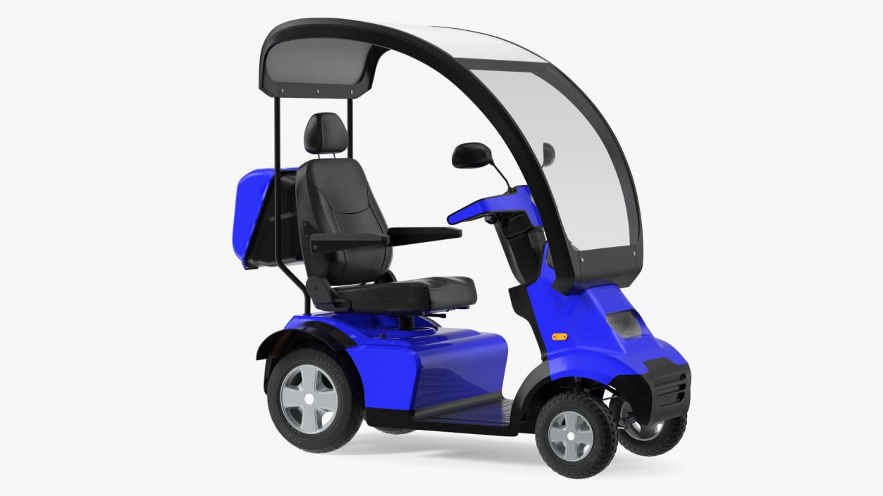 Blue 4-Wheel Electric Scooter 3D model