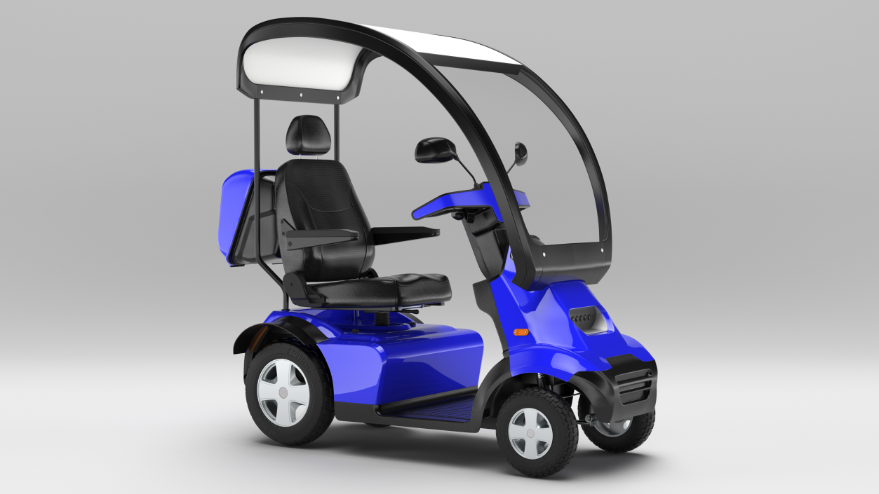 Blue 4-Wheel Electric Scooter 3D model