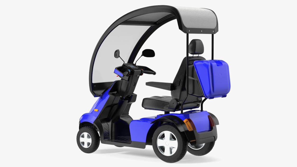 Blue 4-Wheel Electric Scooter 3D model