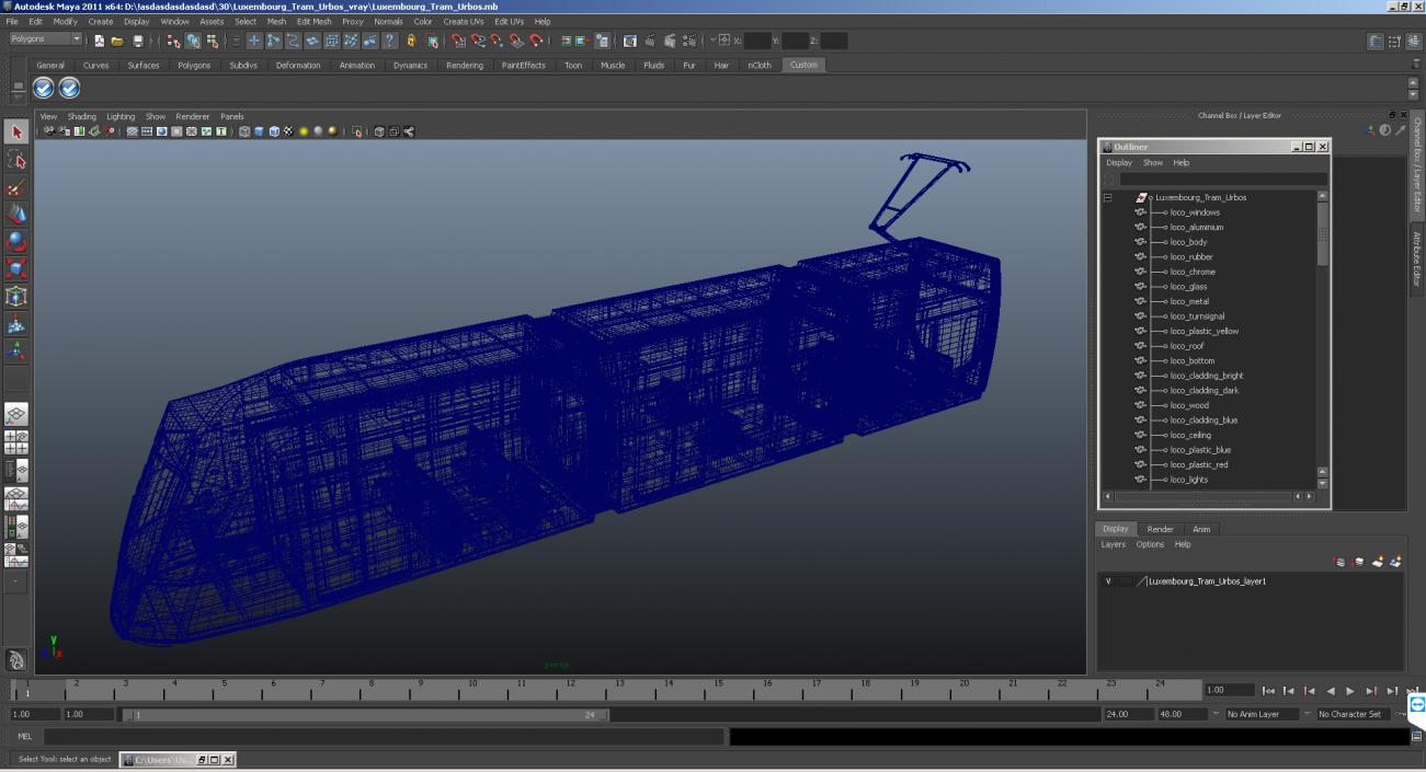 3D Luxembourg Tram Urbos