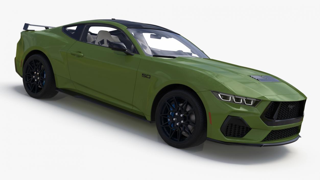 3D model Ford Mustang 2024 Green 2