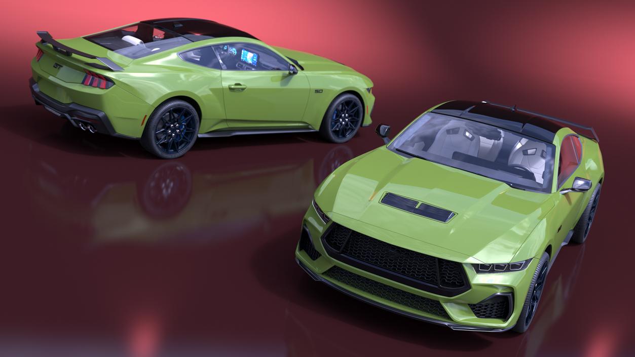 3D model Ford Mustang 2024 Green 2