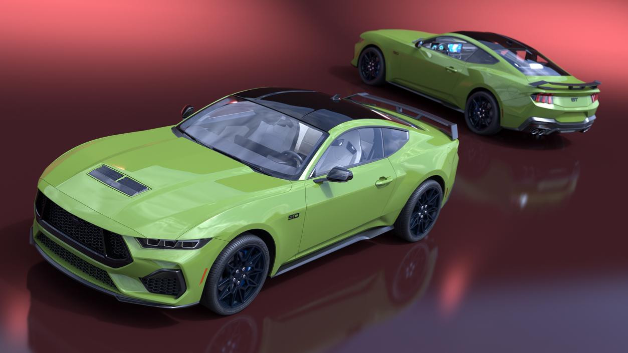 3D model Ford Mustang 2024 Green 2