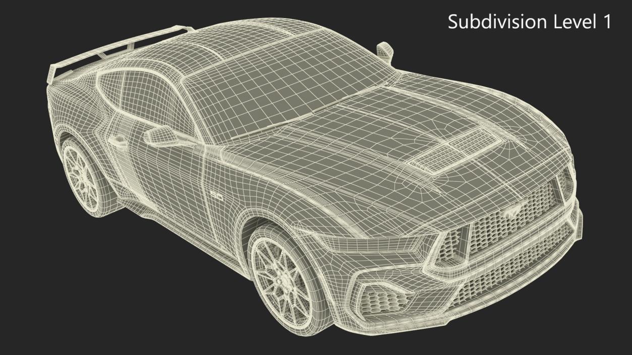 3D model Ford Mustang 2024 Green 2