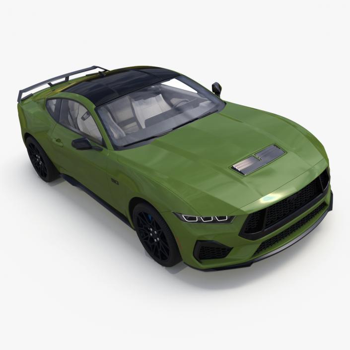 3D model Ford Mustang 2024 Green 2