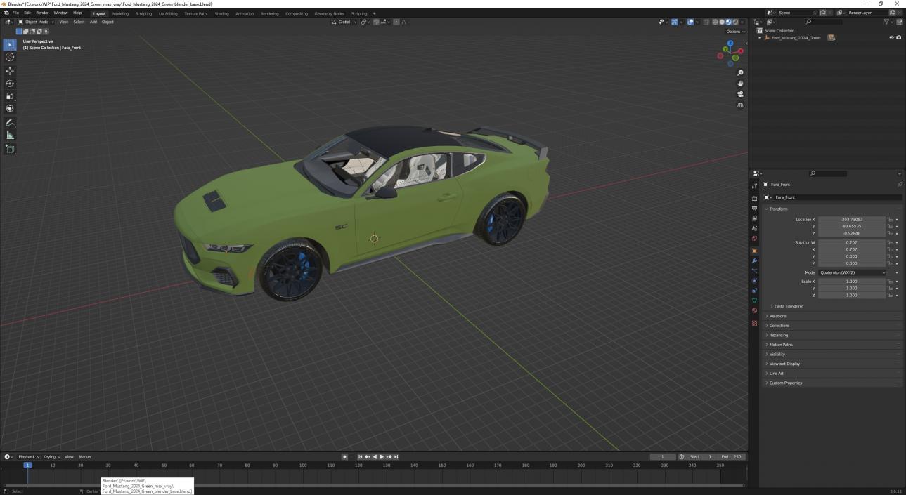 3D model Ford Mustang 2024 Green 2