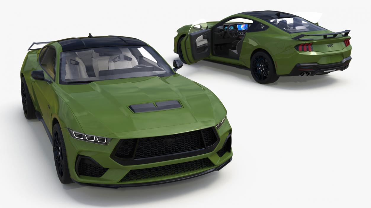 3D model Ford Mustang 2024 Green 2