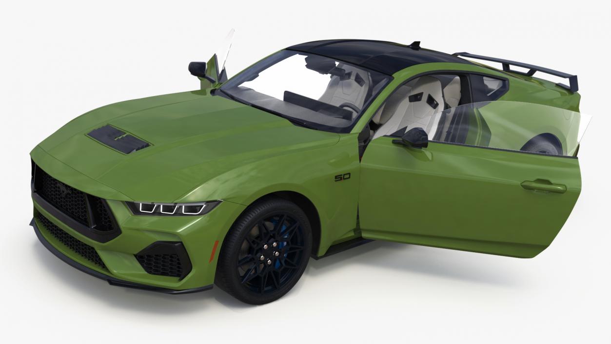 3D model Ford Mustang 2024 Green 2