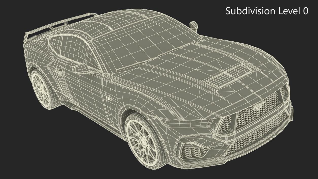 3D model Ford Mustang 2024 Green 2