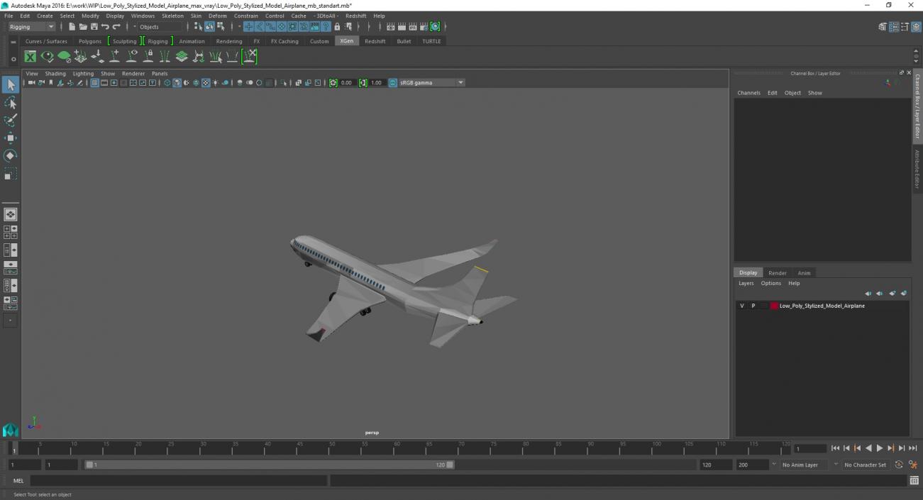 Low Poly Stylized Model Airplane 3D