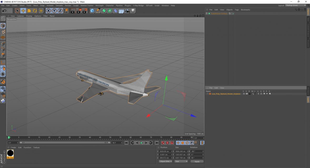 Low Poly Stylized Model Airplane 3D