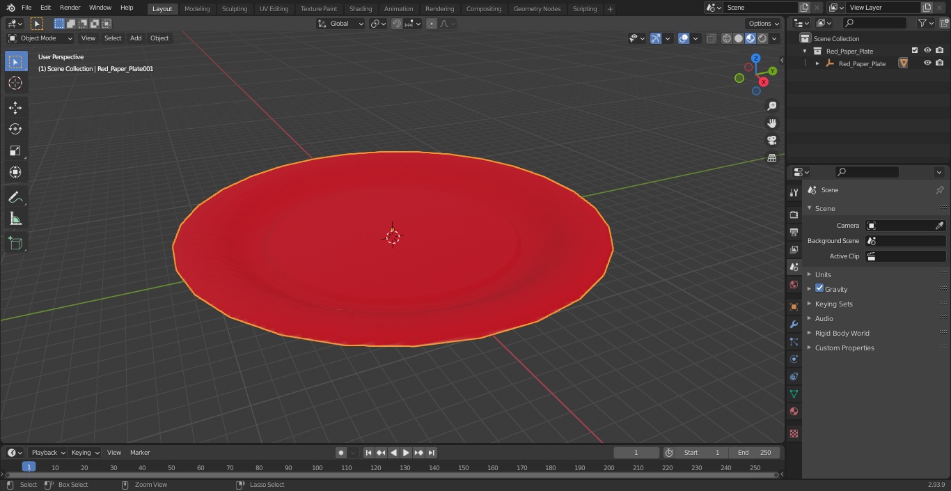 3D model Red Paper Plate