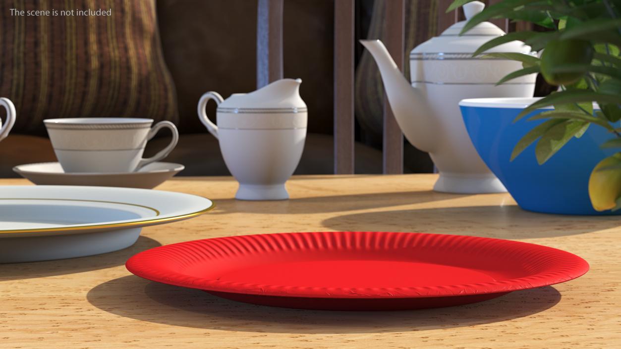 3D model Red Paper Plate