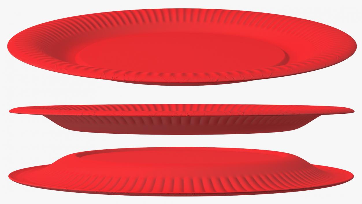 3D model Red Paper Plate