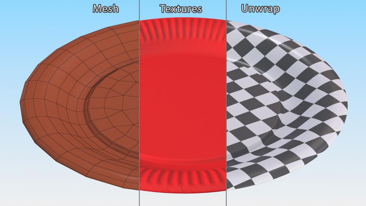 3D model Red Paper Plate