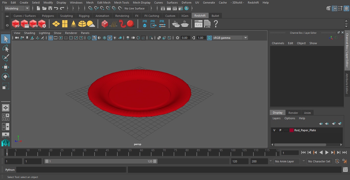 3D model Red Paper Plate