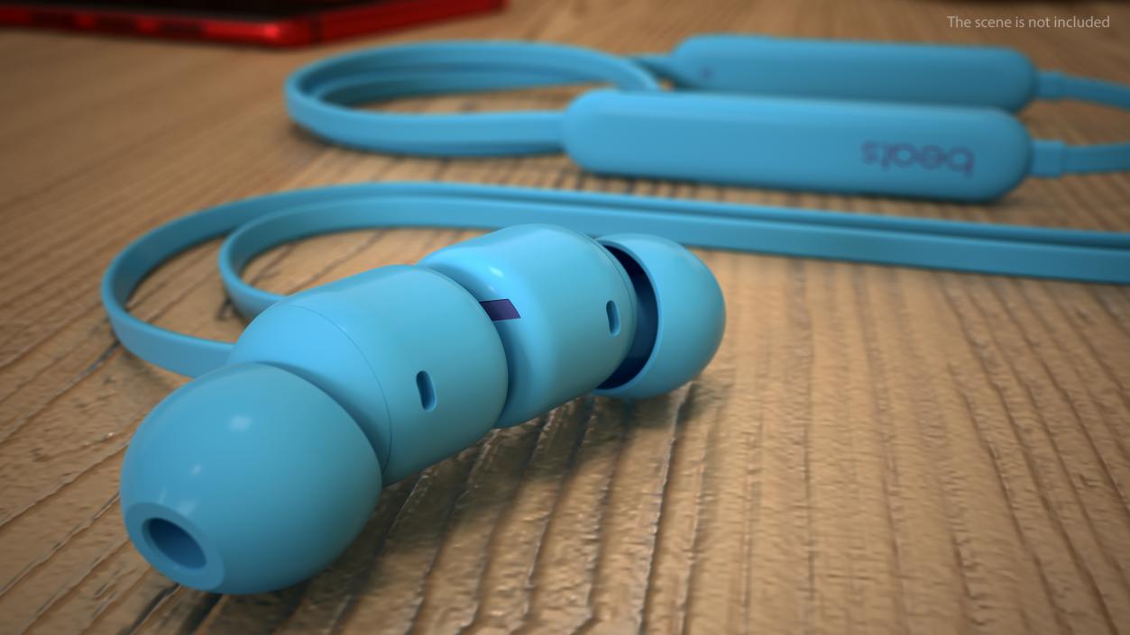 3D Beats Flex Earphones Flame Blue Folded model