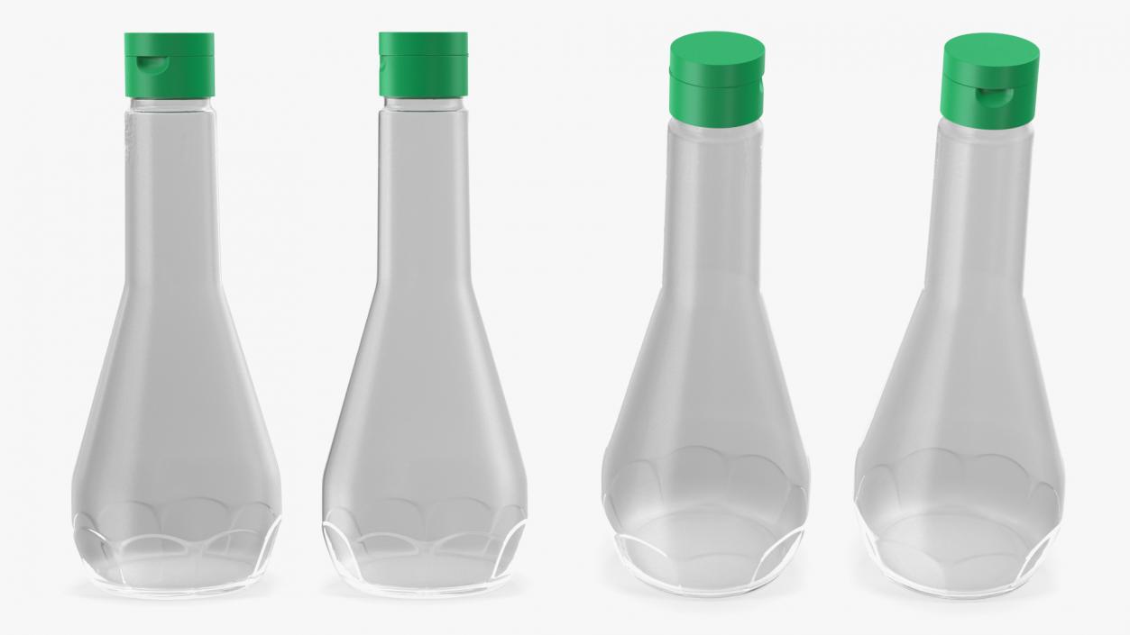 3D Sauce Bottle with Green Cap Empty model