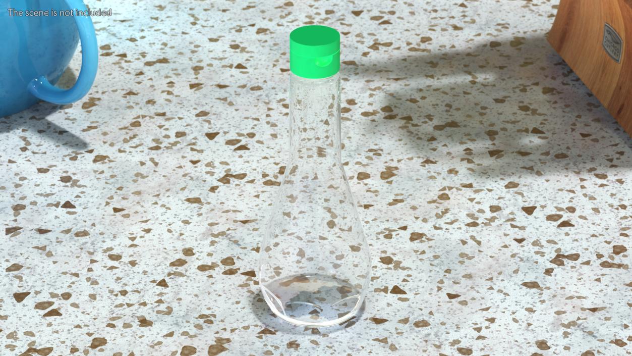 3D Sauce Bottle with Green Cap Empty model