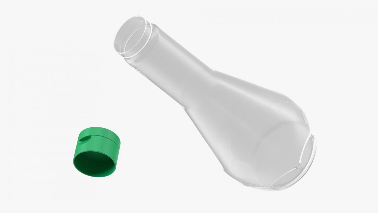 3D Sauce Bottle with Green Cap Empty model